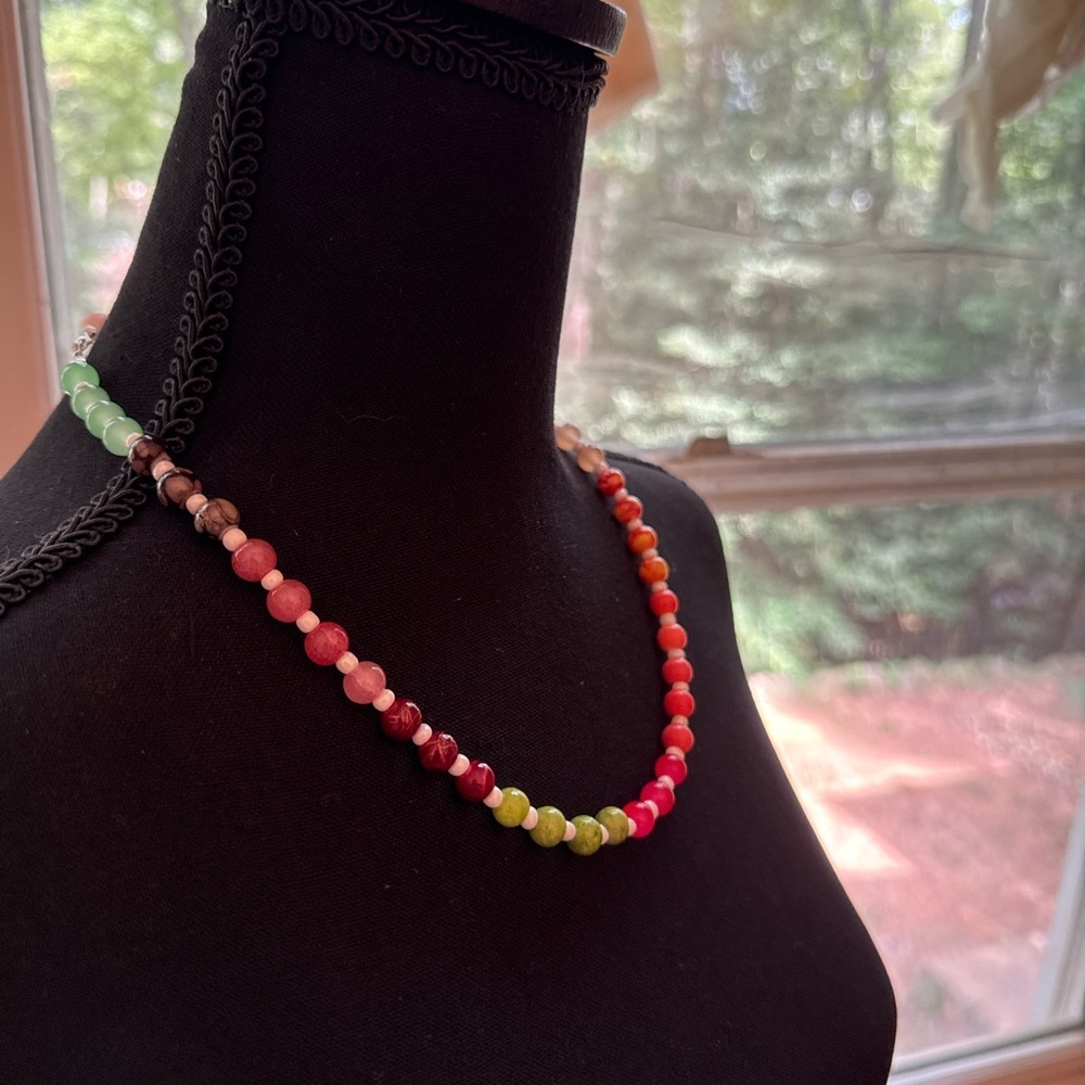 Chic Multicolor Agate  Beaded Necklace
